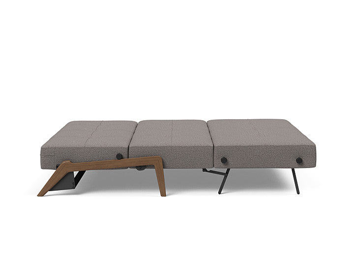 Cubed Sleeper Sofa With Dark Wood Legs - Queen