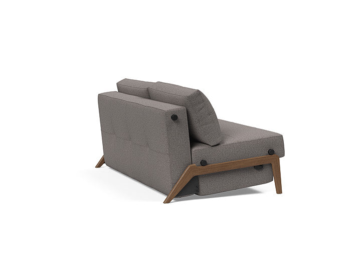 Cubed Sleeper Sofa With Dark Wood Legs - Queen