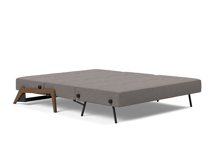 Cubed Sleeper Sofa With Dark Wood Legs - Queen
