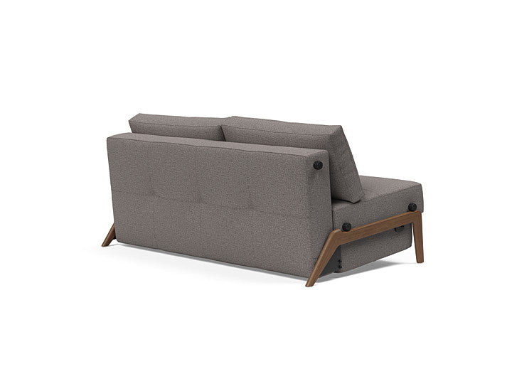 Cubed Sleeper Sofa With Dark Wood Legs - Queen
