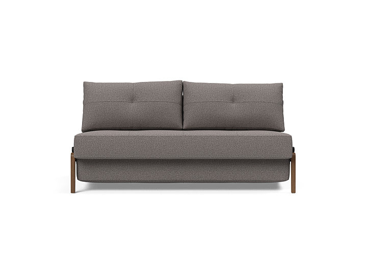 Cubed Sleeper Sofa With Dark Wood Legs - Queen