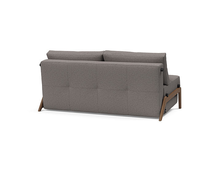 Cubed Sleeper Sofa With Dark Wood Legs - Queen