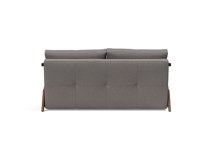 Cubed Sleeper Sofa With Dark Wood Legs - Queen