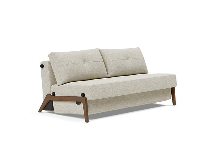 Cubed Sleeper Sofa With Dark Wood Legs - Queen