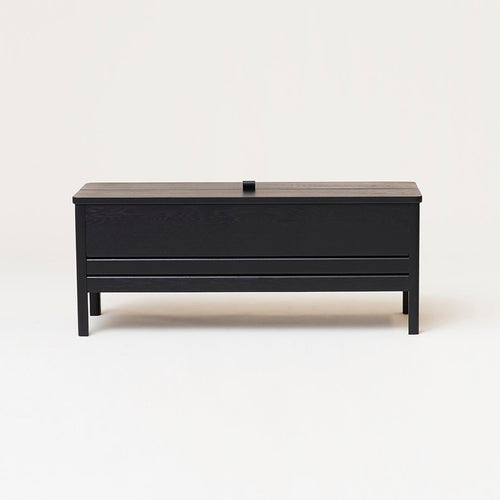 Form & Refine A Line Storage Bench 111, Black-stained