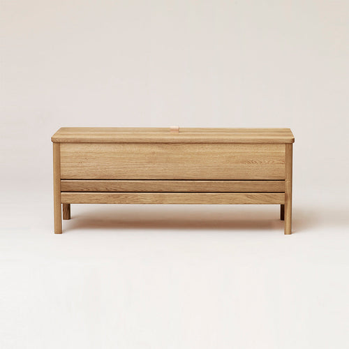 Form & Refine A Line Storage Bench 111, White Oak