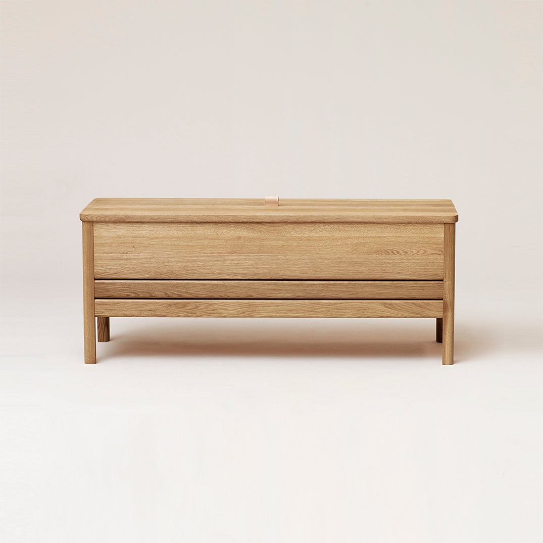 A Line Storage Bench 111 - White Oak