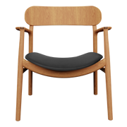 Asger Lounge Chair - Oiled Oak - Black Zenso Leather