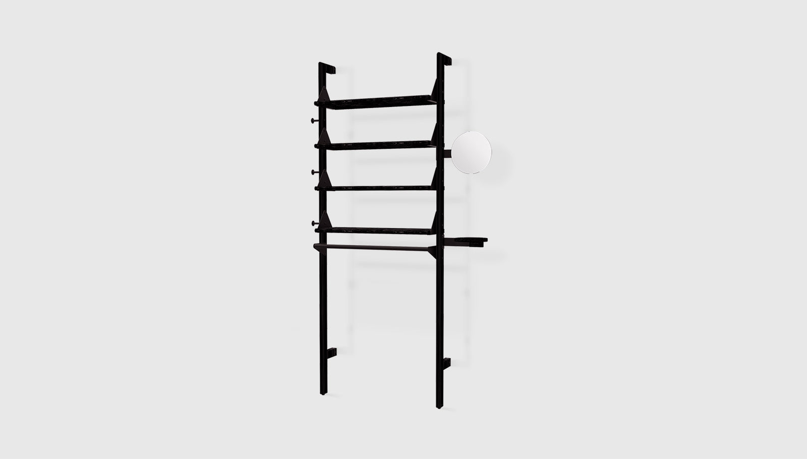 Black Uprights Black Brackets Black Shelves /