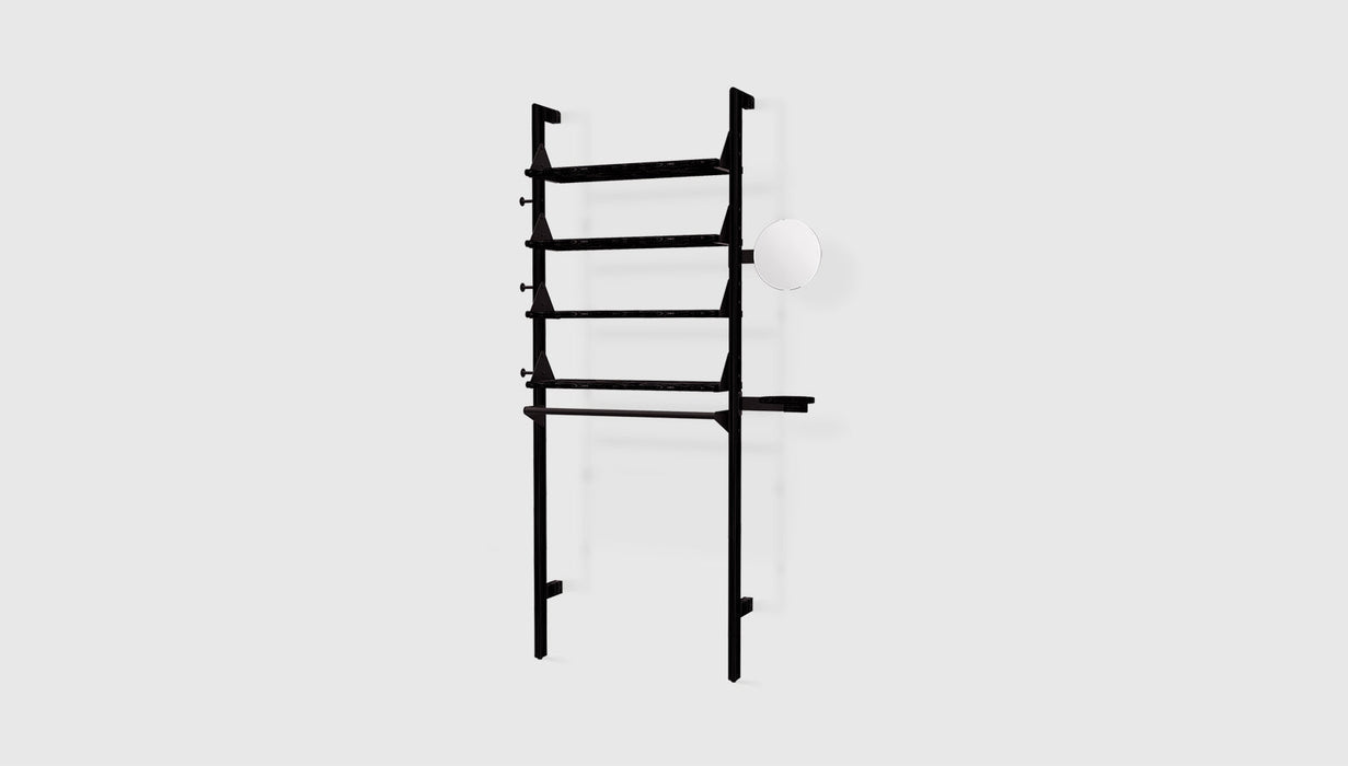 Black Uprights Black Brackets Black Shelves /