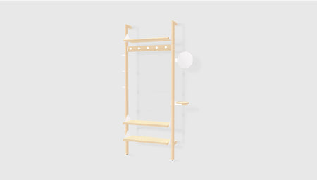 Blonde Uprights White Brackets Blonde Shelves /
