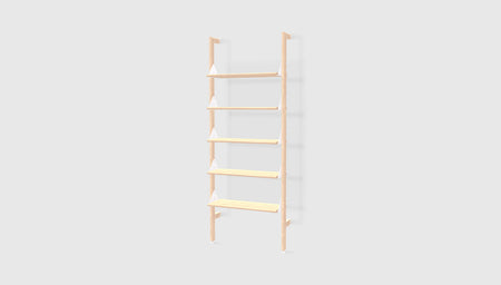 Blonde Uprights White Brackets Blonde Shelves /