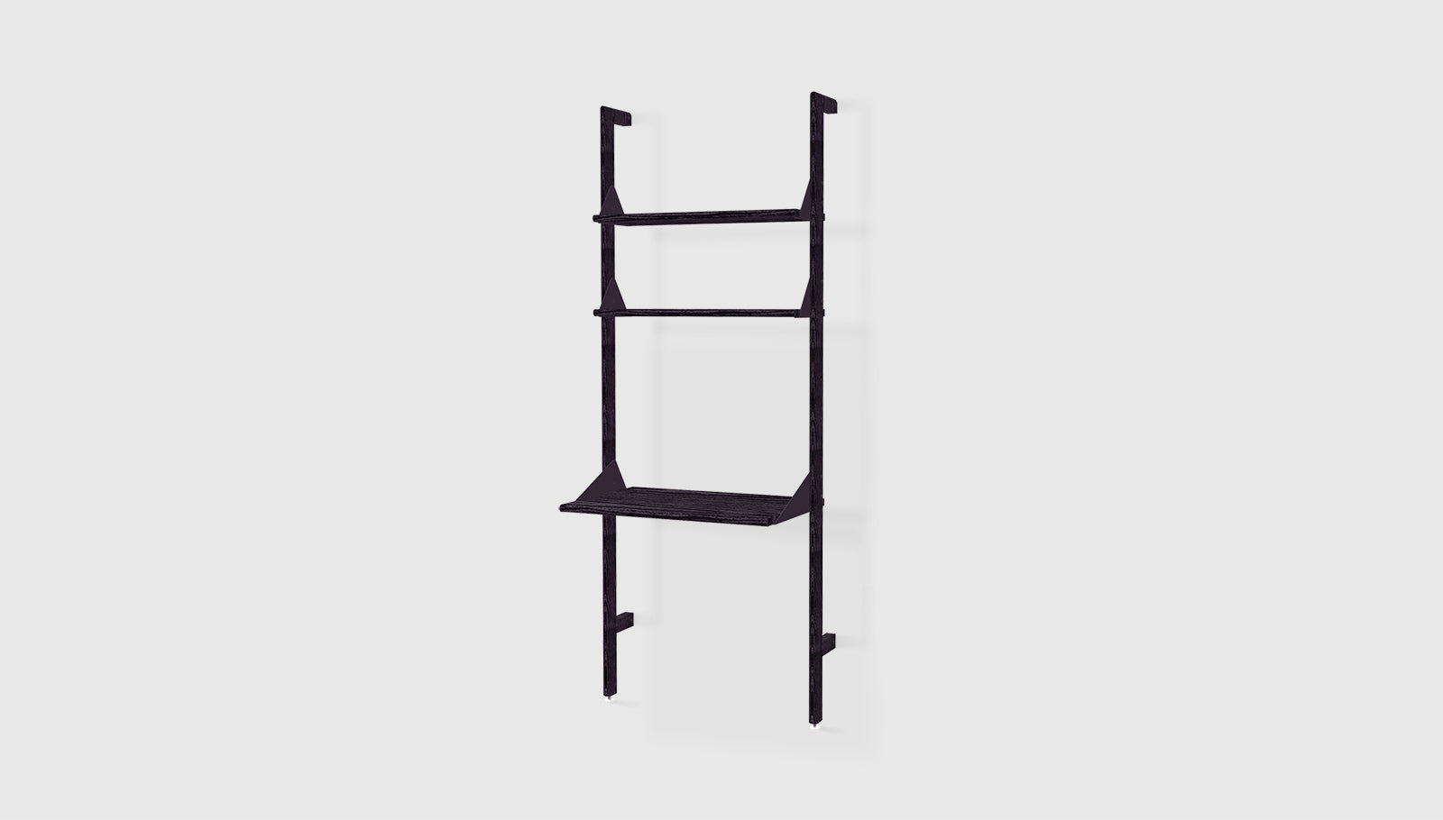 Black Uprights Black Brackets Black Shelves /