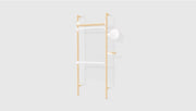 Blonde Uprights White Brackets Blonde Shelves /