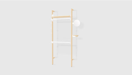 Blonde Uprights White Brackets Blonde Shelves /
