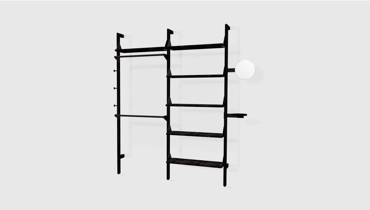 Black Uprights Black Brackets Black Shelves /