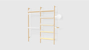 Blonde Uprights White Brackets Blonde Shelves /
