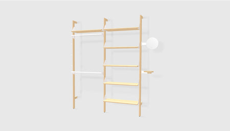 Blonde Uprights White Brackets Blonde Shelves /