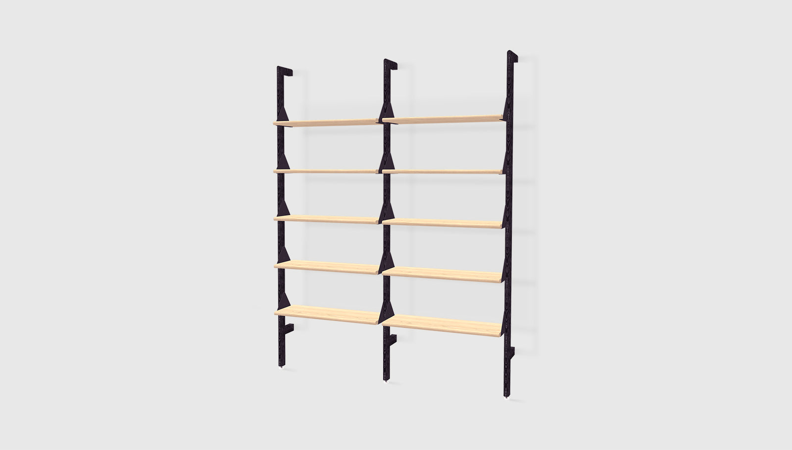 Black Uprights Black Brackets Blonde Shelves /