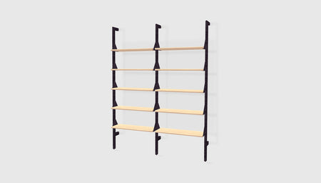 Black Uprights Black Brackets Blonde Shelves /