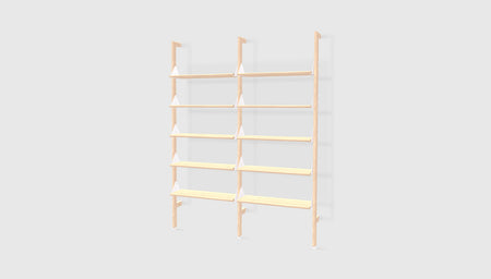 Blonde Uprights White Brackets Blonde Shelves /