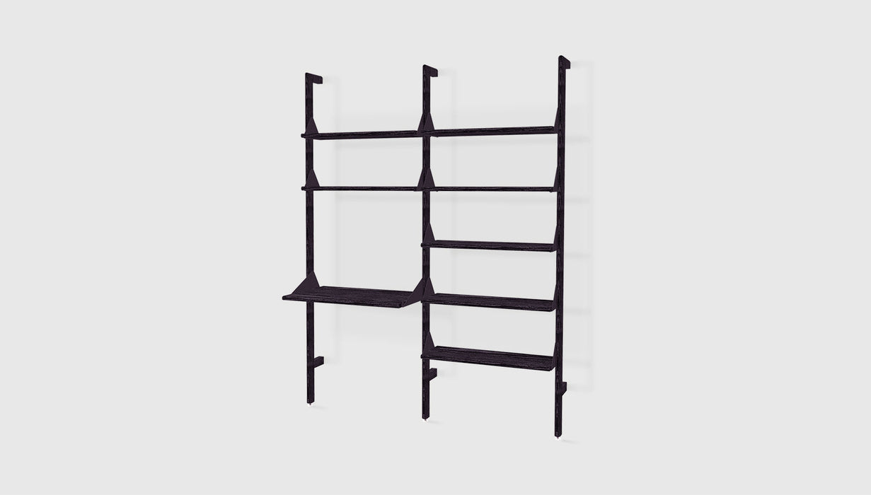 Black Uprights Black Brackets Black Shelves /