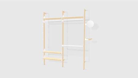 Blonde Uprights White Brackets Blonde Shelves /