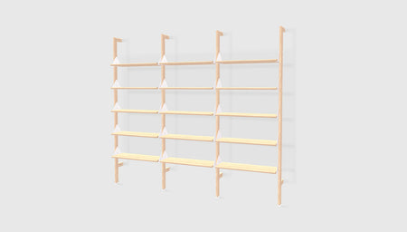 Blonde Uprights White Brackets Blonde Shelves /