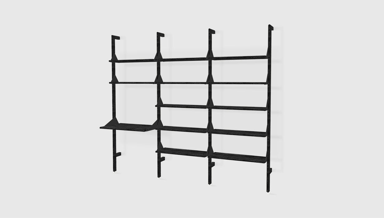 Black Uprights Black Brackets Black Shelves /