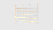 Blonde Uprights White Brackets Blonde Shelves /