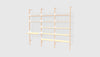 Blonde Uprights White Brackets Blonde Shelves /
