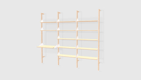 Blonde Uprights White Brackets Blonde Shelves /