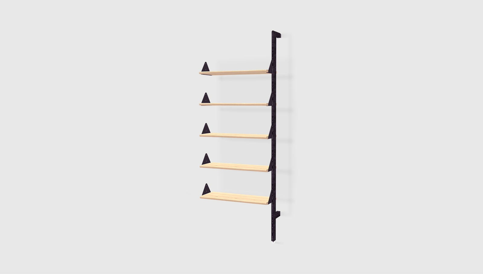 Black Uprights Black Brackets Blonde Shelves /