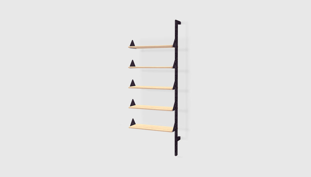 Black Uprights Black Brackets Blonde Shelves /