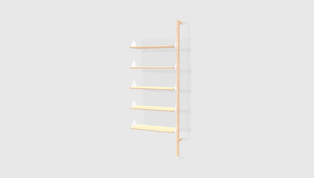 Blonde Uprights White Brackets Blonde Shelves /