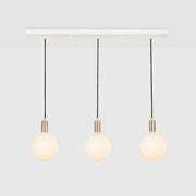 Linear Triple Pendant in Brass + Sphere IV