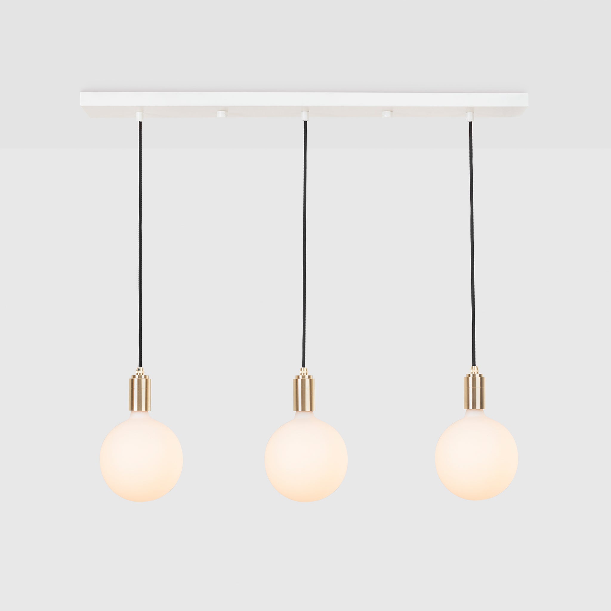Linear Triple Pendant in Brass