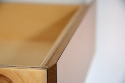 Minimalist Floating Nightstand With Copper Drawer