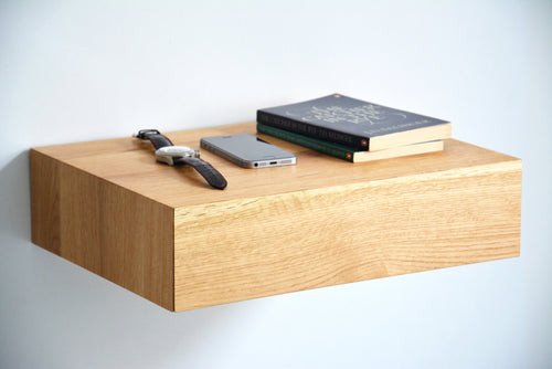 Minimalist Oak Floating Nightstand With Drawer