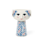 Bjørn Wiinblad Eva Vase, Blue/Rose, H: 7.3"