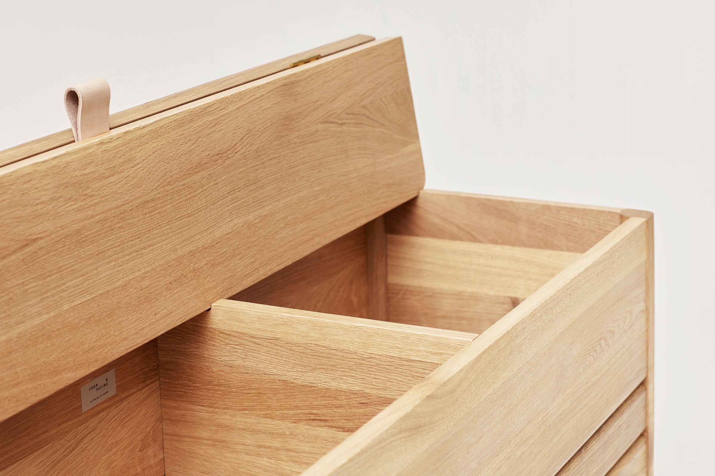 A Line Storage Bench 111 - White Oak