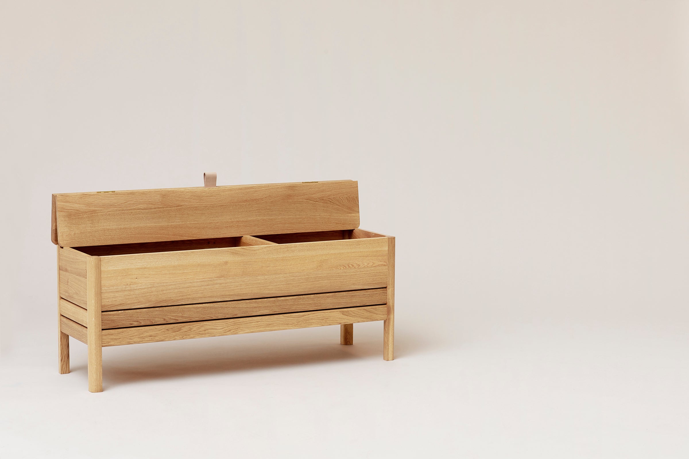 A Line Storage Bench 111 - White Oak