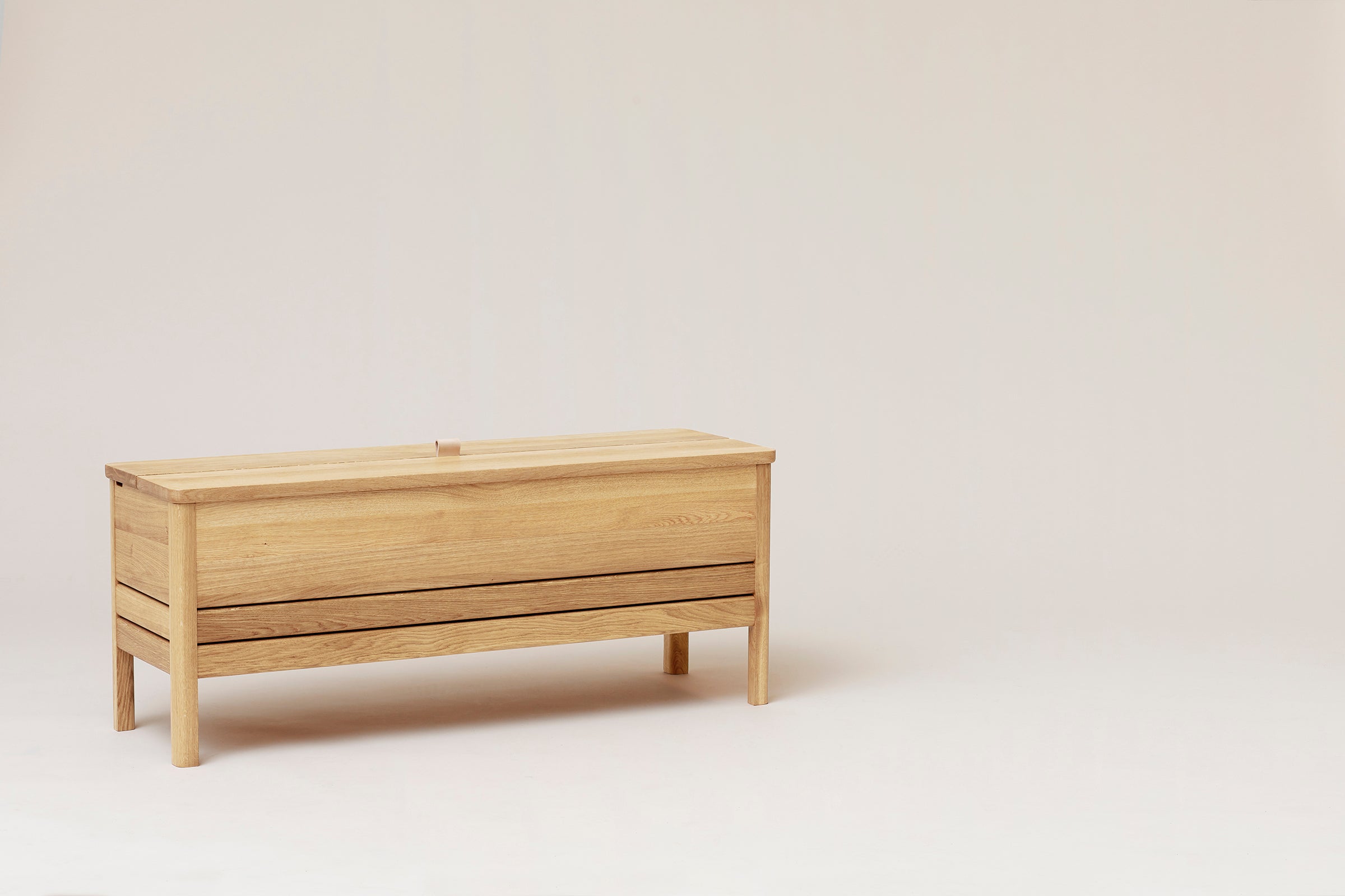 A Line Storage Bench 111 - White Oak
