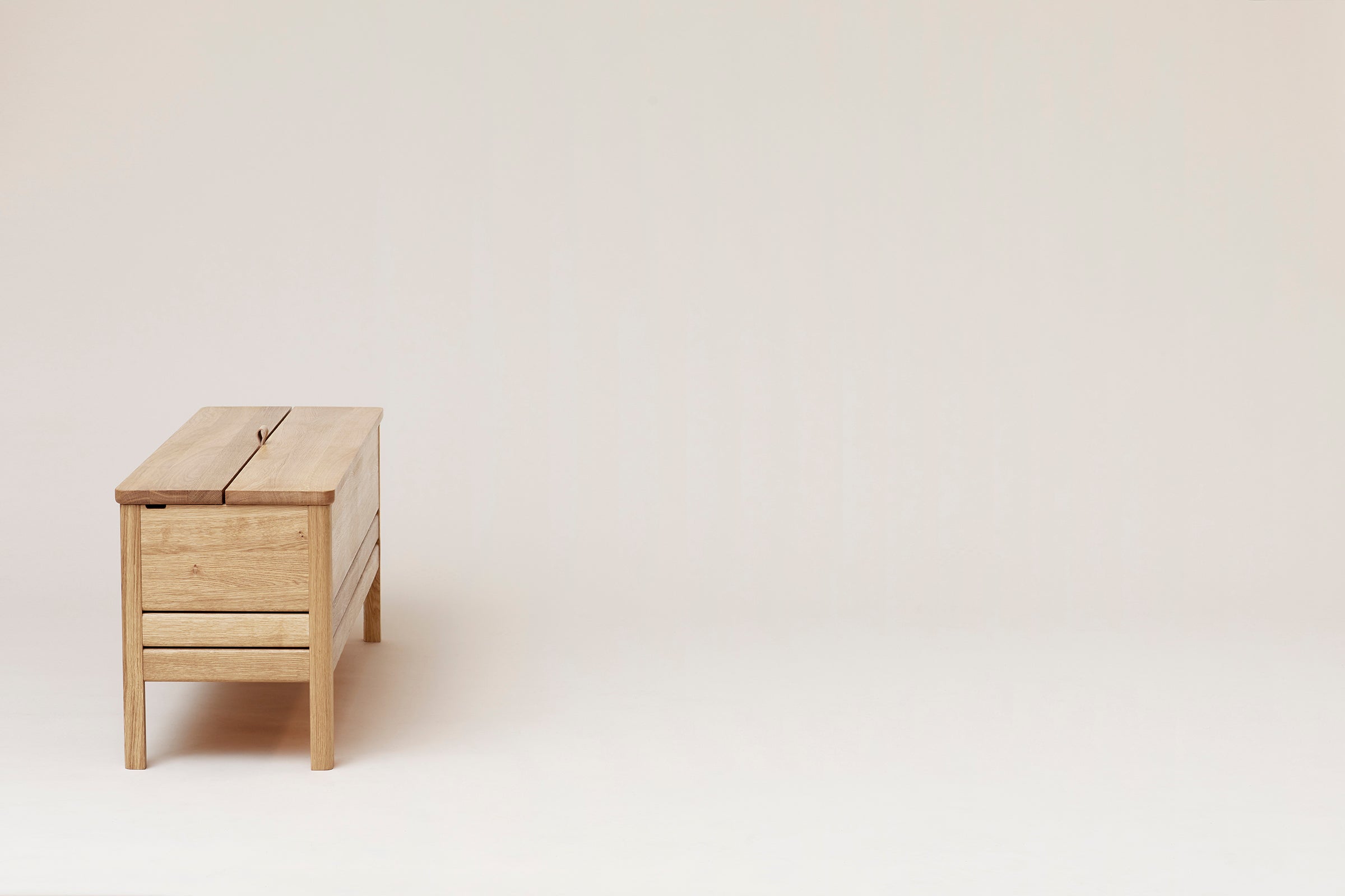 A Line Storage Bench 111 - White Oak