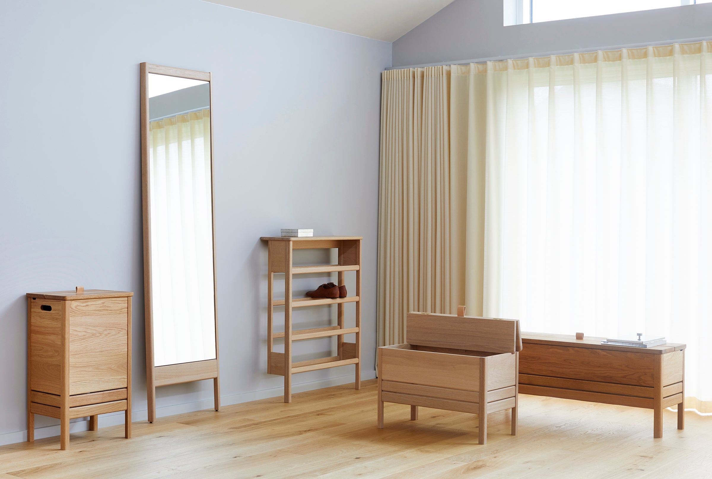 A Line Storage Bench 68 - White Oak