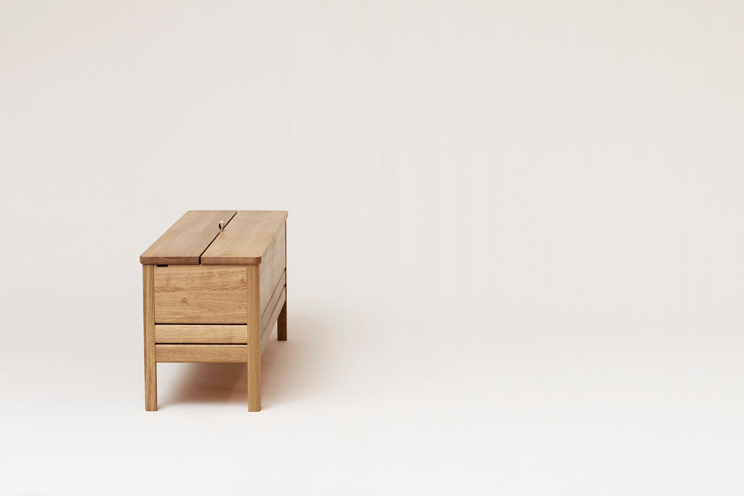 A Line Storage Bench 111 - Oak