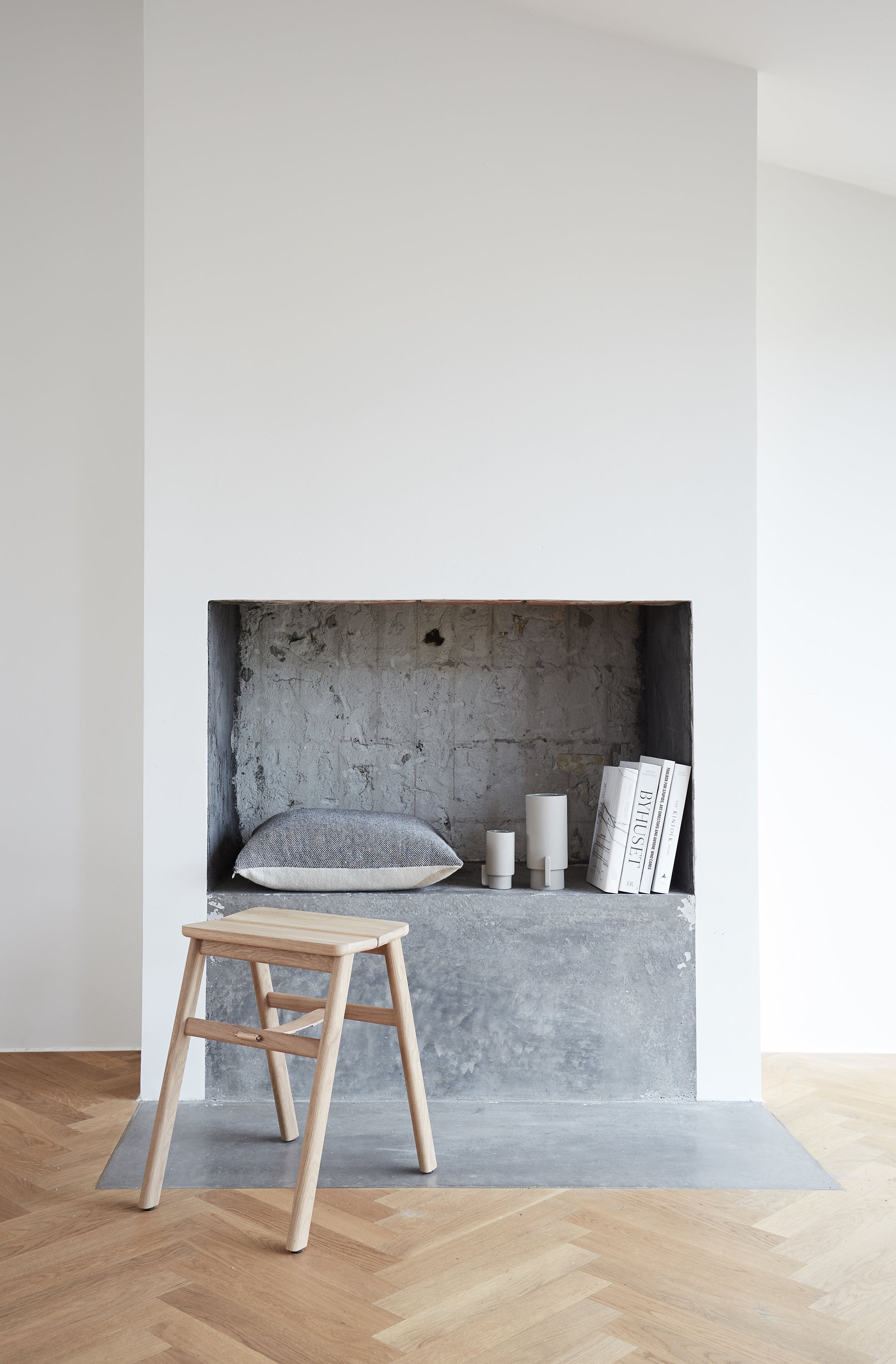 Angle Foldable Stool - Oak