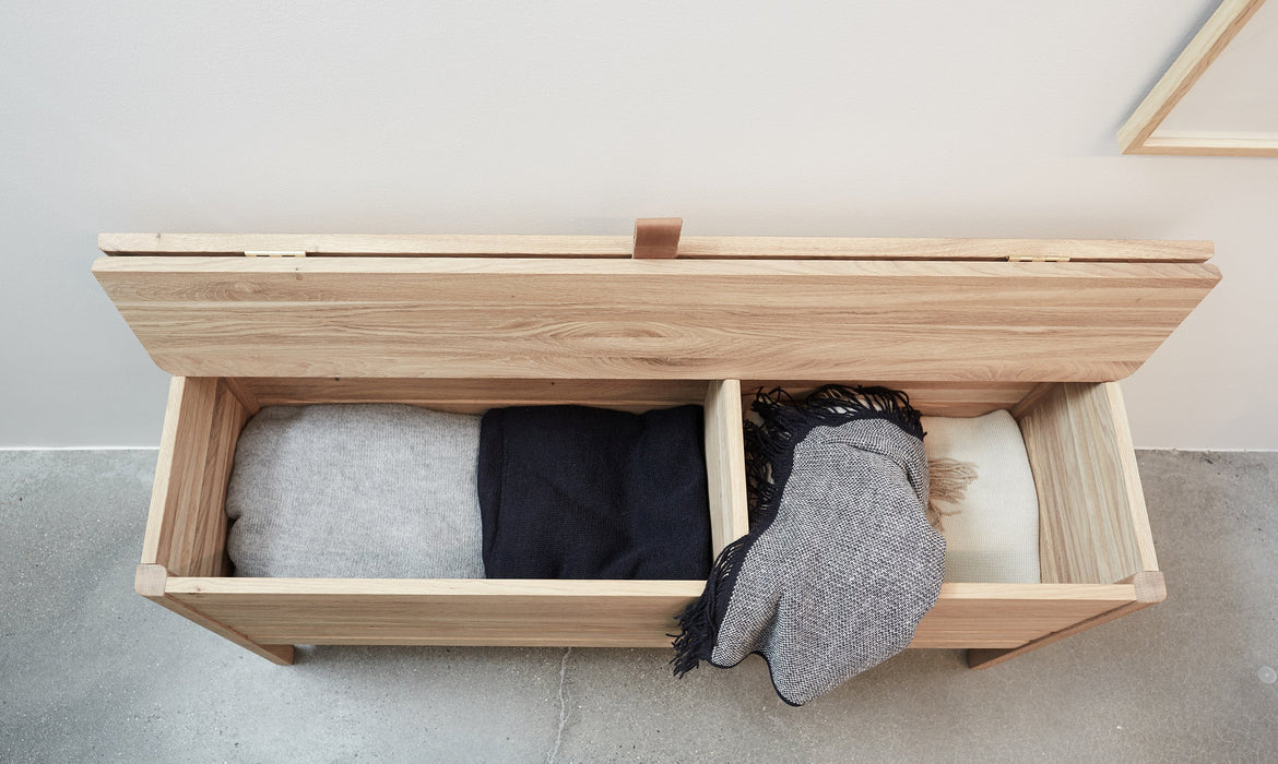 A Line Storage Bench 111 - White Oak