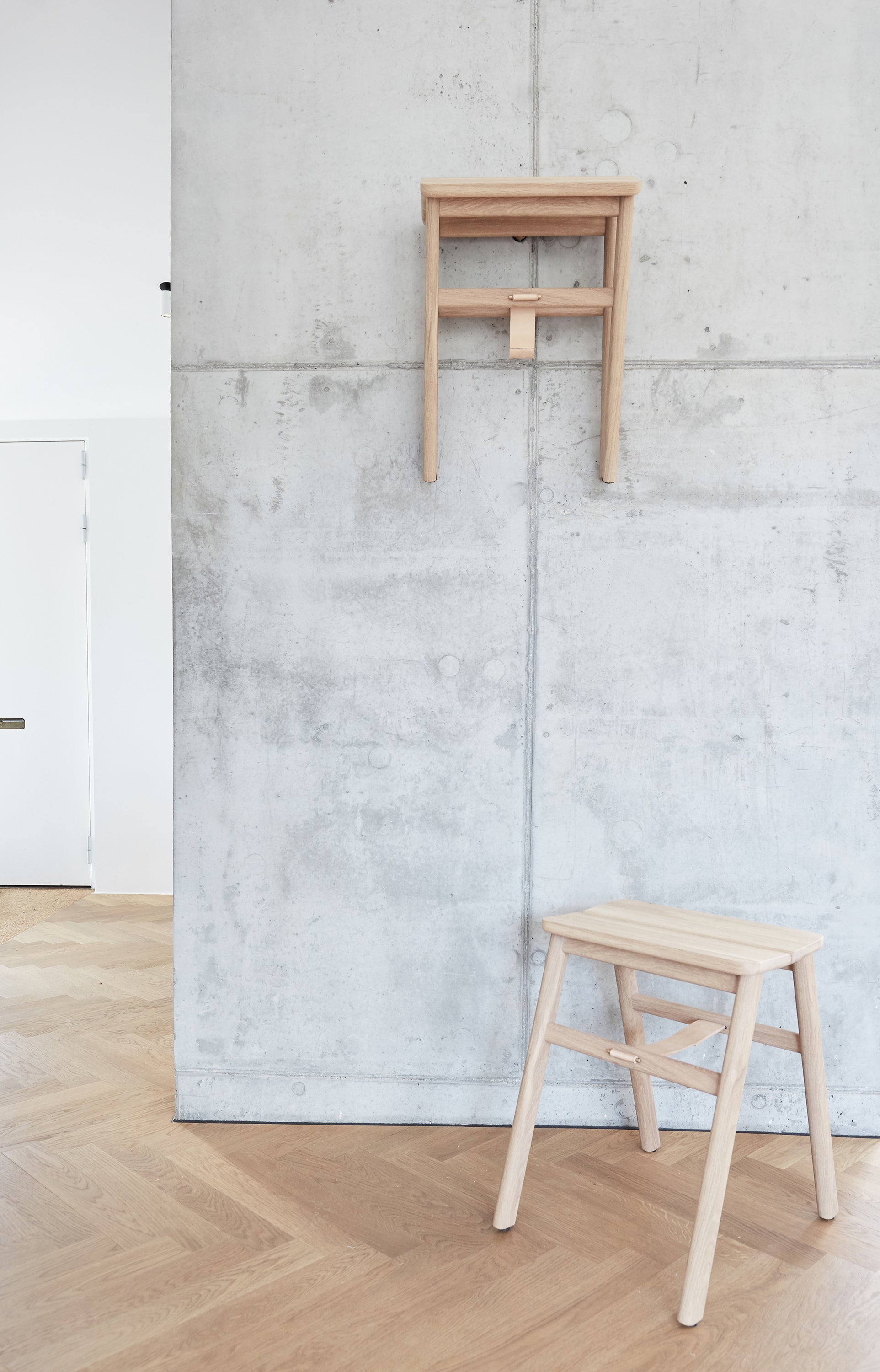 Angle Foldable Stool - Oak