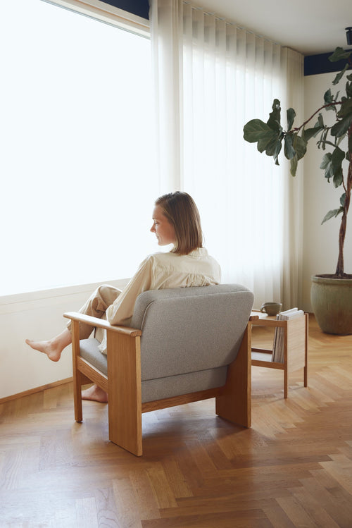 Block Lounge Chair, Oak Grain